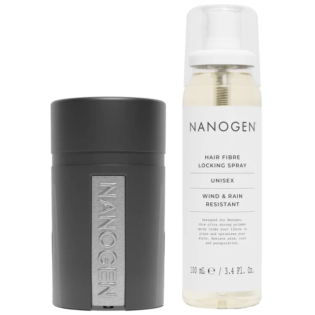 Nanogen Bundles Duo: Keratin Hair Fibres 1 Month Dark Brown 15g & Hair Fibre Locking Spray 100ml