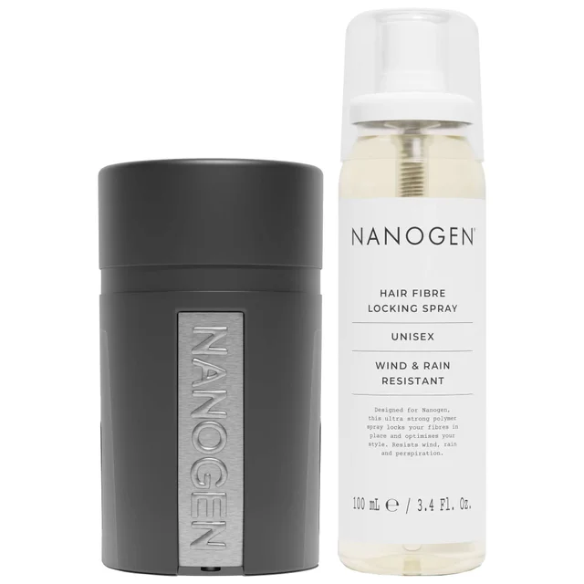 Nanogen Duo: Keratin Hair Fibres 1 Month Light Brown 15g & Hair Fibre Locking Spray 100ml