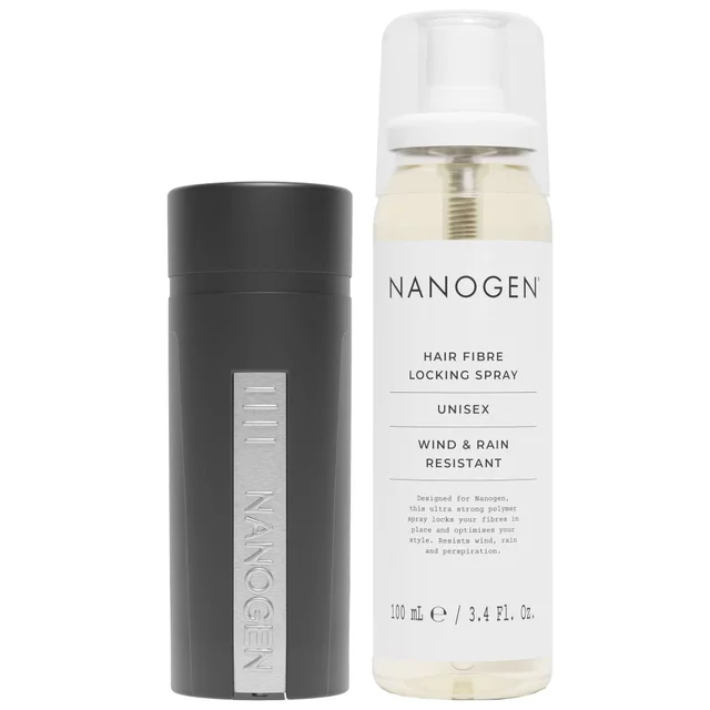 Nanogen Bundles Duo: Keratin Hair Fibres 2 Month Medium Brown 30g & Hair Fibre Locking Spray 100ml