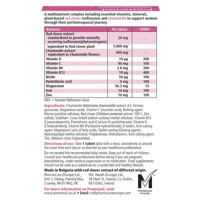 Promensil Perimenopause x30 Tablets One Month Supply
