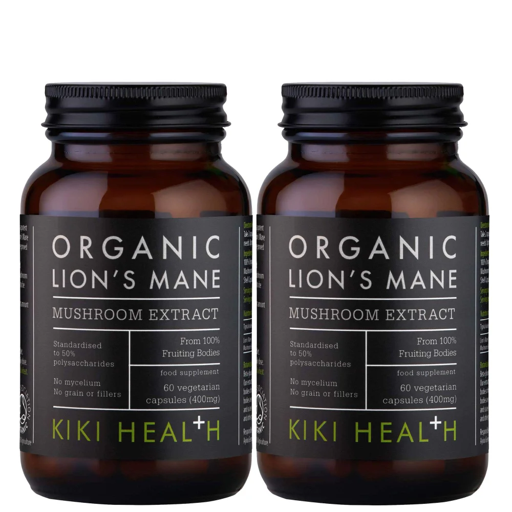 KIKI Health Organic Lion's Mane Mushroom Extract Vegicaps 2 x 60 Image 1