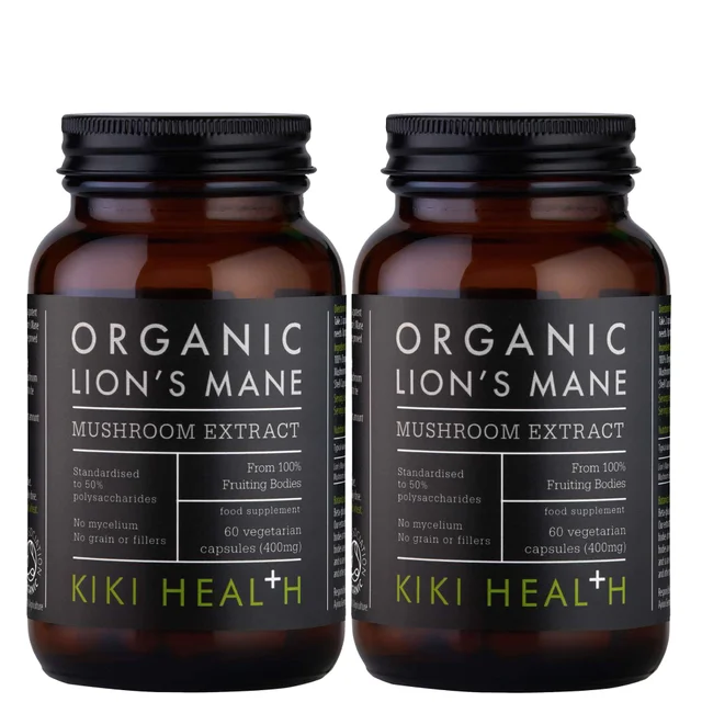 KIKI Health Bundles Organic Lion's Mane Mushroom Extract Vegicaps 2 x 60