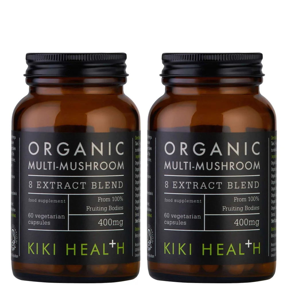 KIKI Health Organic Multi-Mushroom 8 Extract Blend Vegicaps 2 x 60 Image 1