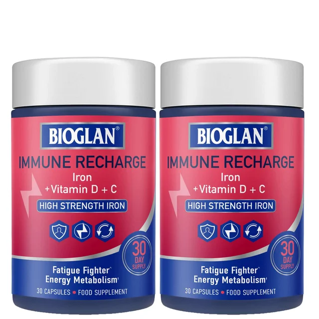 Bioglan Immune Recharge Fatigue Fighter Energy Metabolism 2 x 30 Capsules