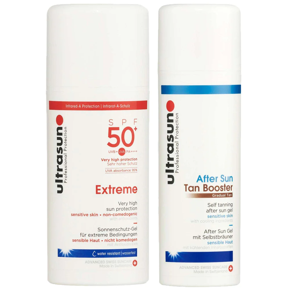 Ultrasun Duo: Extreme Very High Sun Protection for Sensitive Skin SPF50+ 100ml & Tan Booster 150ml Image 1
