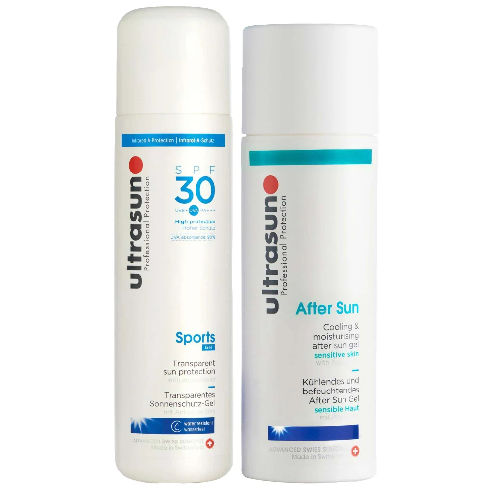 Ultrasun Duo: Sports Formula Gel SPF30 200ml & Aftersun Gel 150ml Image 1