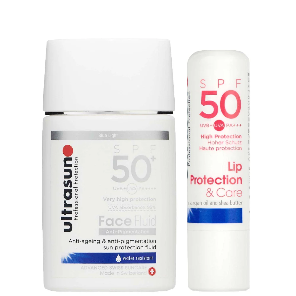 Ultrasun Duo: Anti-Pigmentation Face Fluid SPF50+ 40ml & Lip Protection SPF50 4.8g Image 1