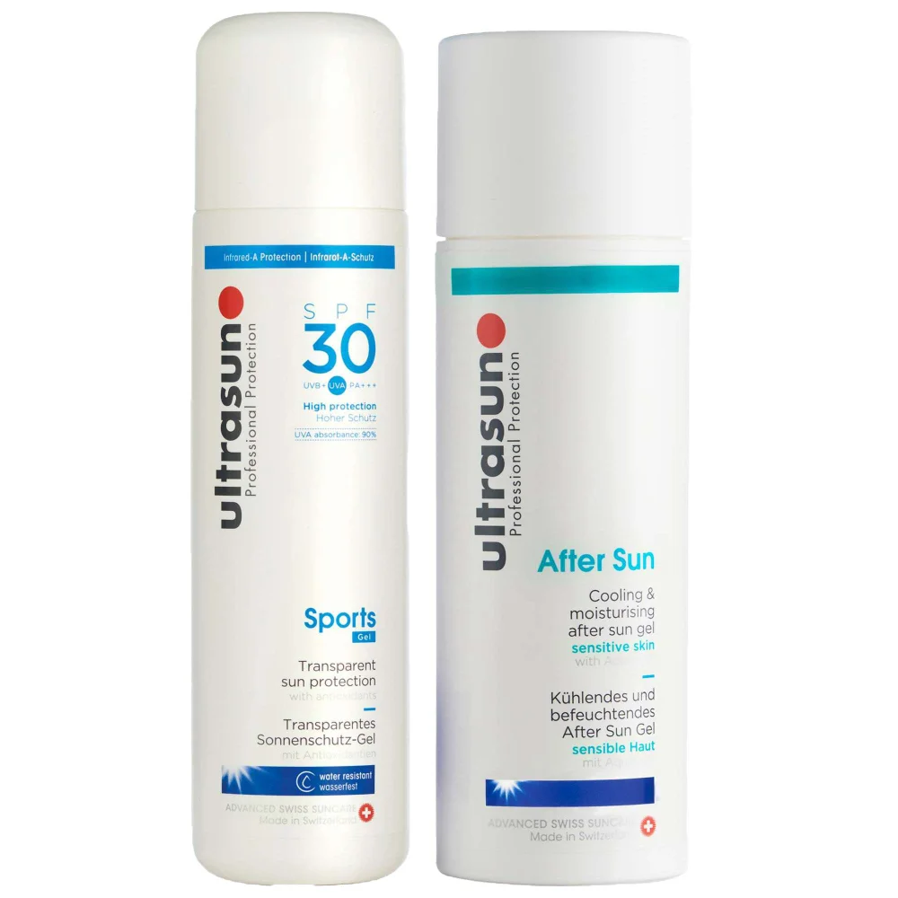 Ultrasun Duo: Sports Formula Gel SPF30 200ml & Aftersun Gel 150ml Image 1