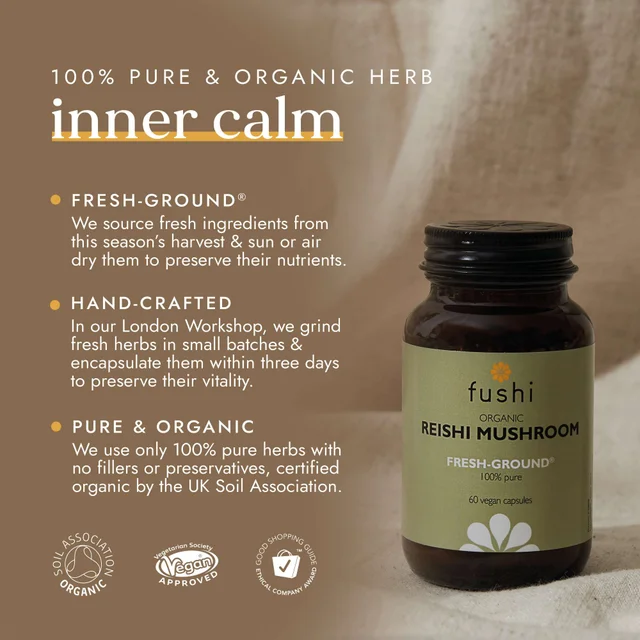 Fushi Single Herb Supplements Organic Reishi Mushroom x 60 Capsules