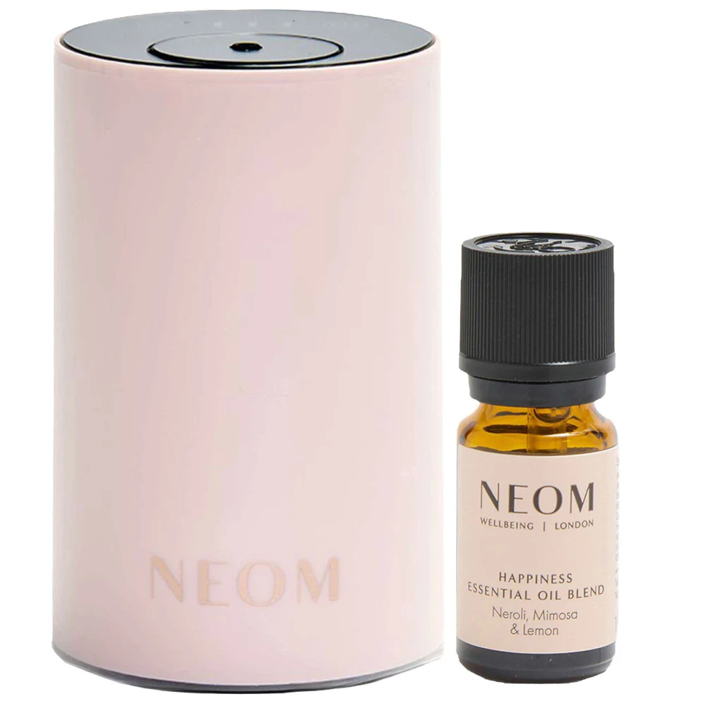 Neom Wellbeing London Duo: Wellbeing Pod Mini Nude & Happiness Essential Oil Image 1