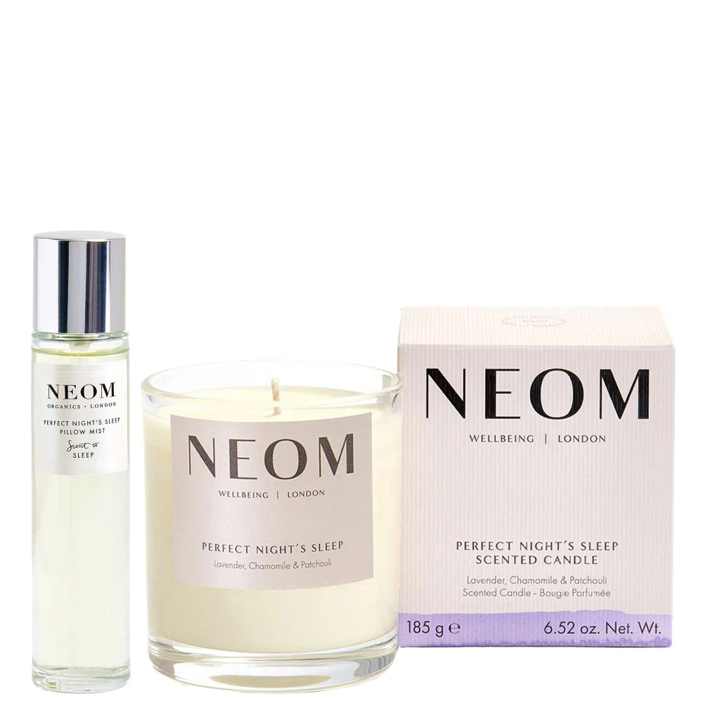 Neom Wellbeing London Bundles Duo: Perfect Night's Sleep Pillow Mist & 1 Wick Candle Image 1