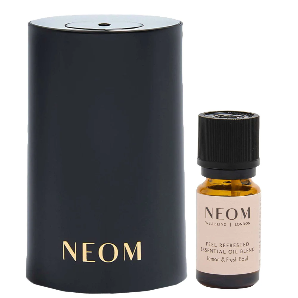 Neom Wellbeing London Duo: Wellbeing Pod Mini Black & Feel Refreshed Essential Oil Image 1