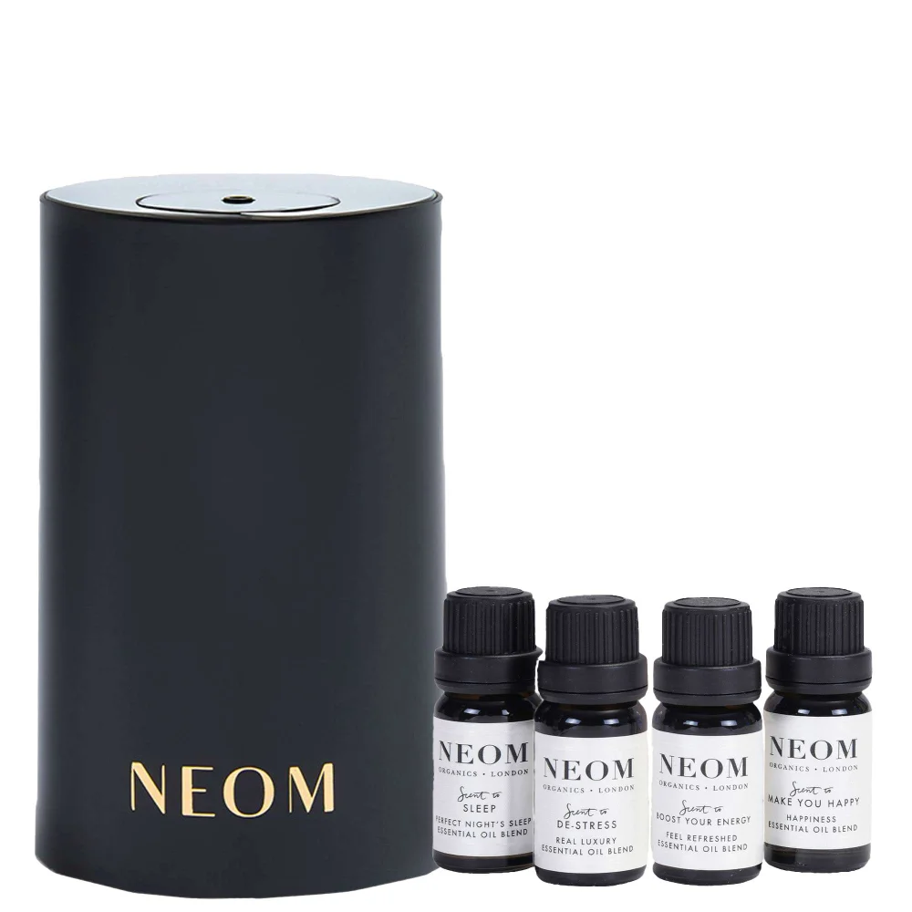 Neom Wellbeing London Duo: Wellbeing Pod Mini Black & Essential Oil Blends Image 1