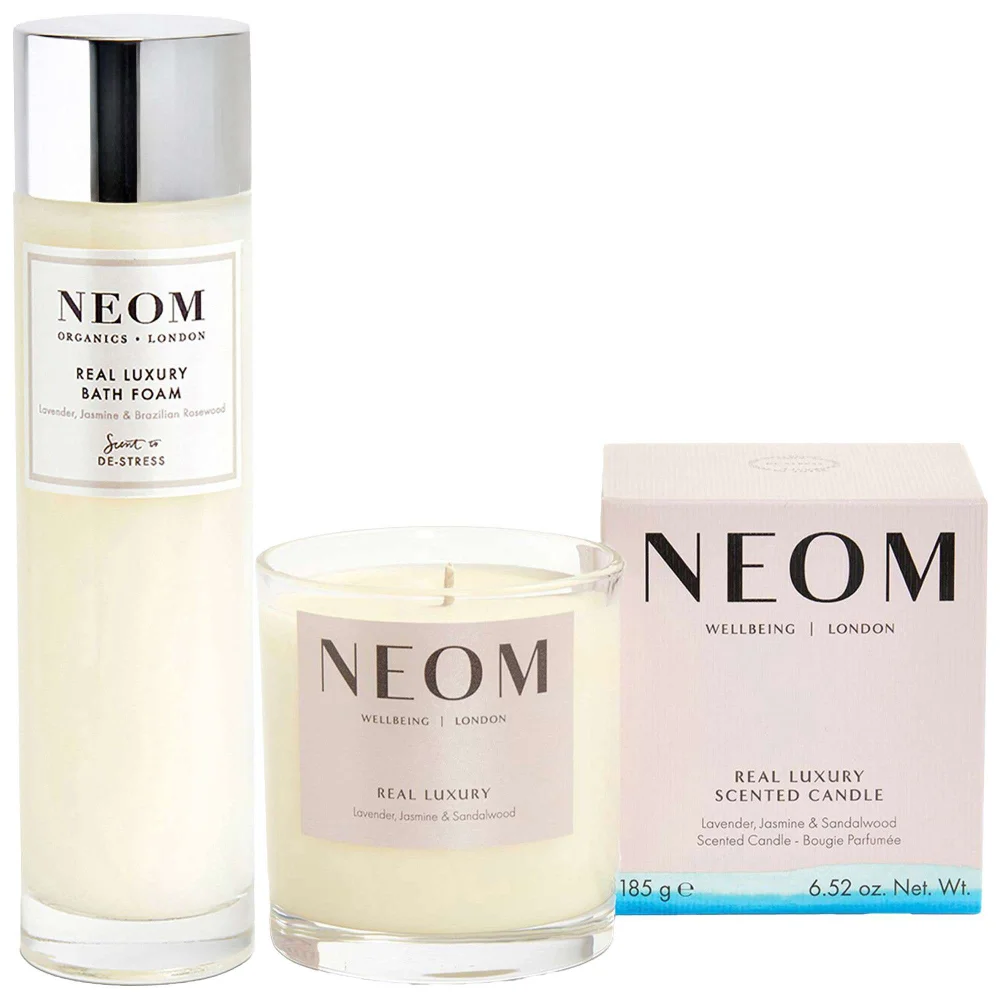 Neom Wellbeing London Bundles Duo: Real Luxury Foam & 1 Wick Candle Image 1