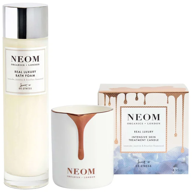 Neom Wellbeing London Duo: Real Luxury Foam & Intensive Skin Treatment Candle