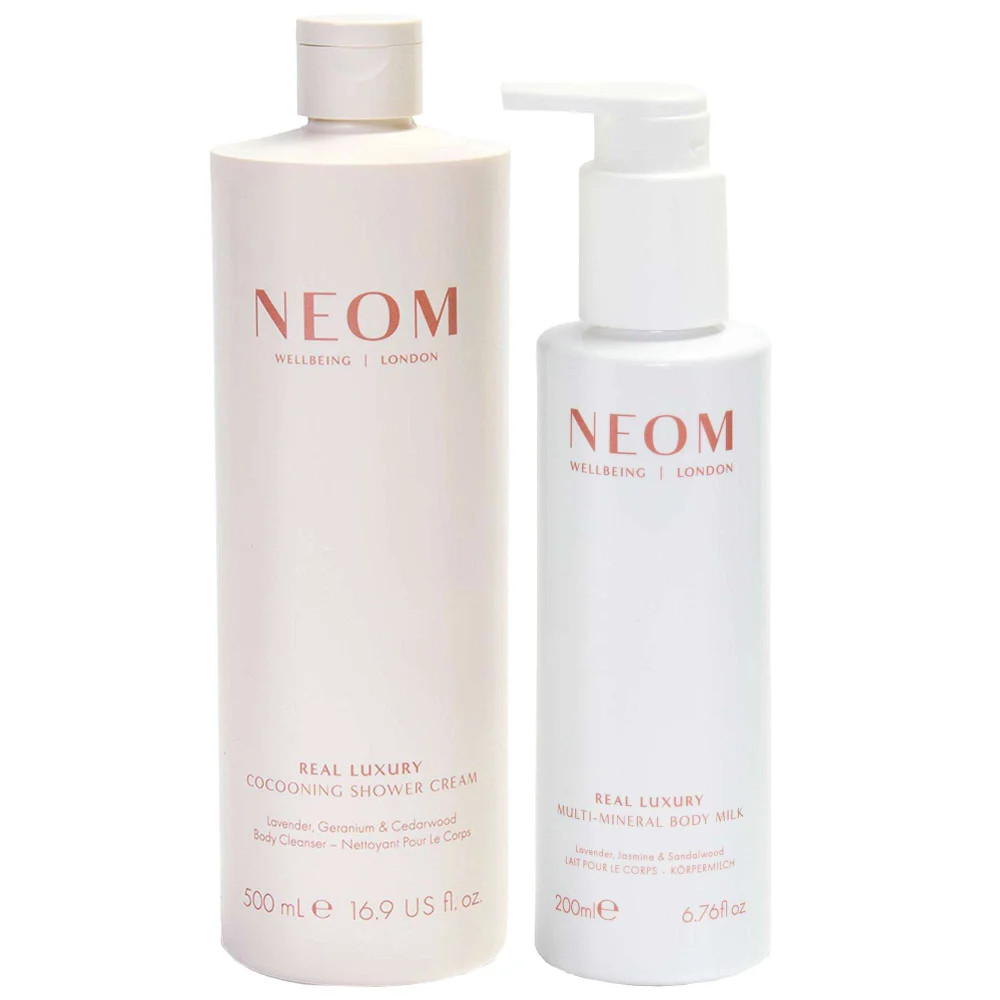 Neom Wellbeing London Duo: Real Luxury Cocooning Shower Cream & Multi Mineral Milk Image 1