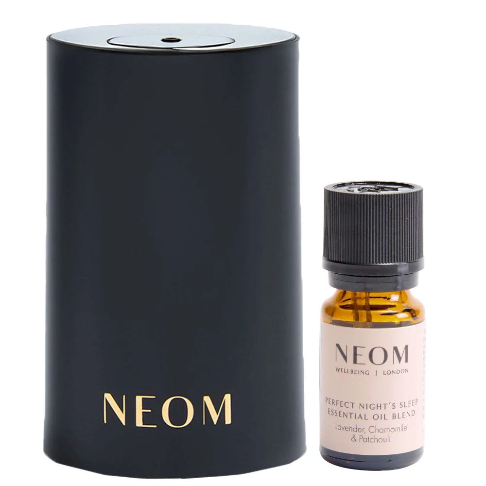 Neom Wellbeing London Duo: Wellbeing Pod Mini Black & Perfect Night's Sleep Essential Oil Image 1