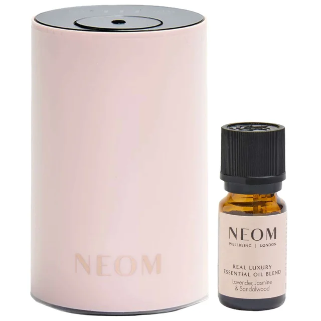 Neom Wellbeing London Duo: Wellbeing Pod Mini Nude & Real Luxury Essential Oil