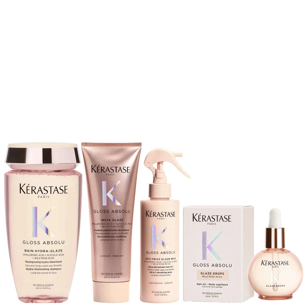Kérastase Set: Gloss Absolu Shampoo, Conditioner, Hair Treatment Spray and Glaze Drops Image 1