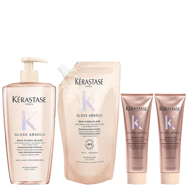 Kérastase Set: Gloss Absolu Refillable Shampoo, Refill Pouch and Conditioners