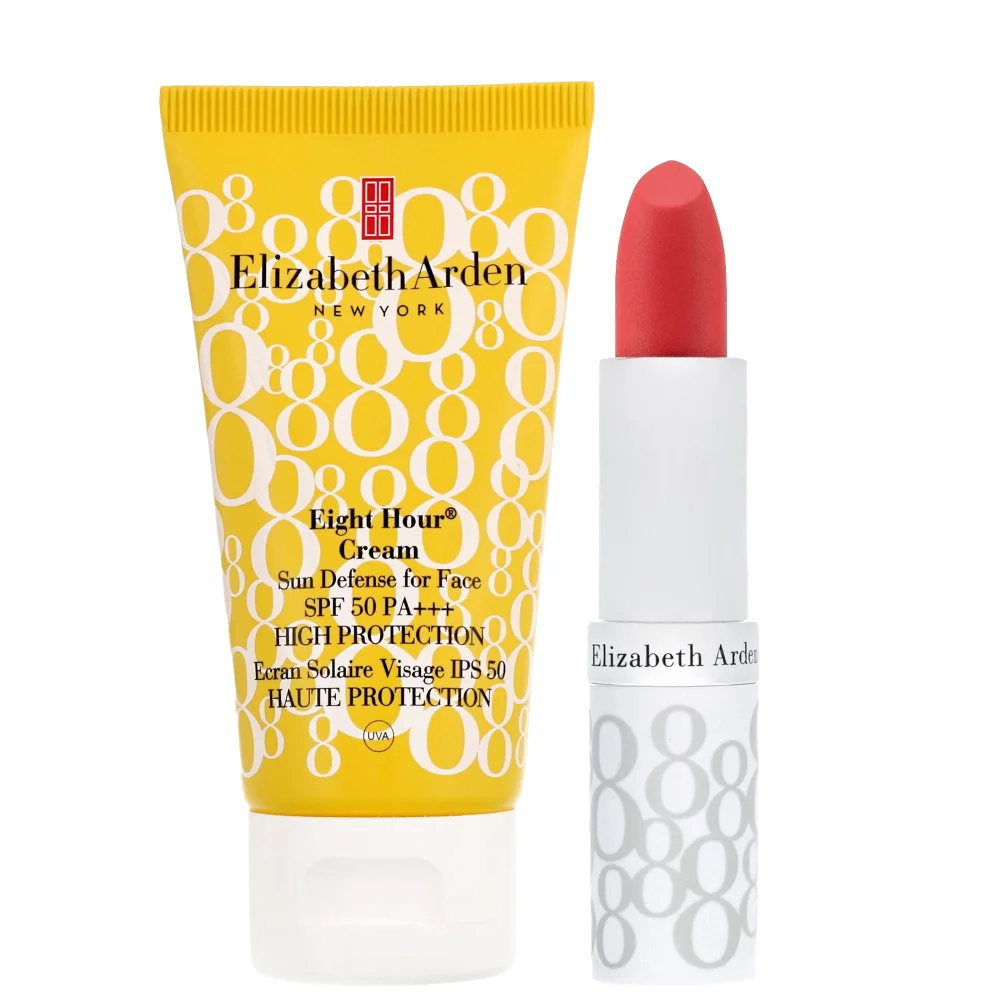 Elizabeth Arden Duo: Eight Hour Lip Protectant SPF15 02 Blush 3.7g and Face Cream SPF50 50ml Image 1