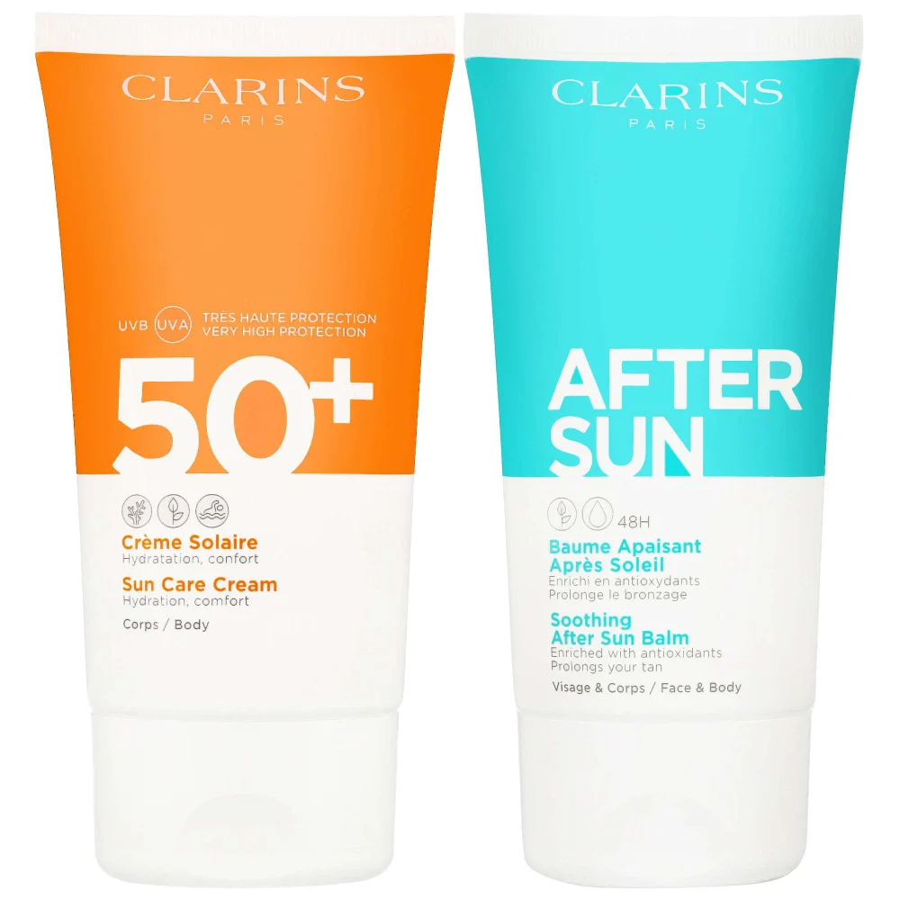 Clarins Duo: Cream SPF50 150ml and After Sun Balm 150ml Image 1