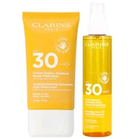 Clarins Duo: Youth-Protecting Sunscreen SPF30 50ml and Glowing Sun Oil SPF30 150ml - undefined undefined