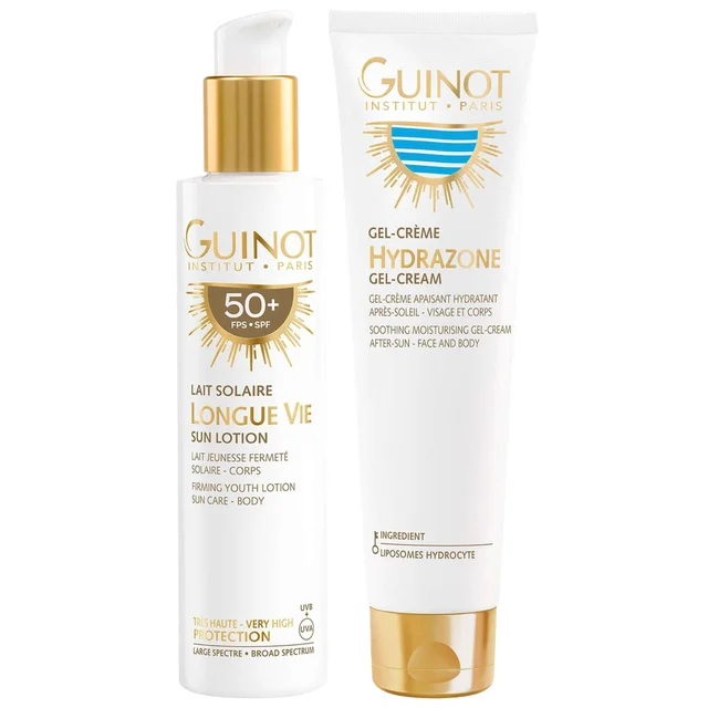 Guinot Bundles Duo: Longue Vie Sun Lotion SPF50+ 150ml and Hydrazone After-Sun Gel-Cream 150ml
