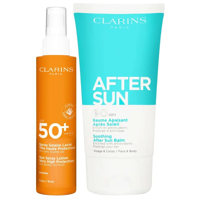 Clarins Duo: Sun Spray Lotion SPF50+ 150ml and After Sun Balm 150ml