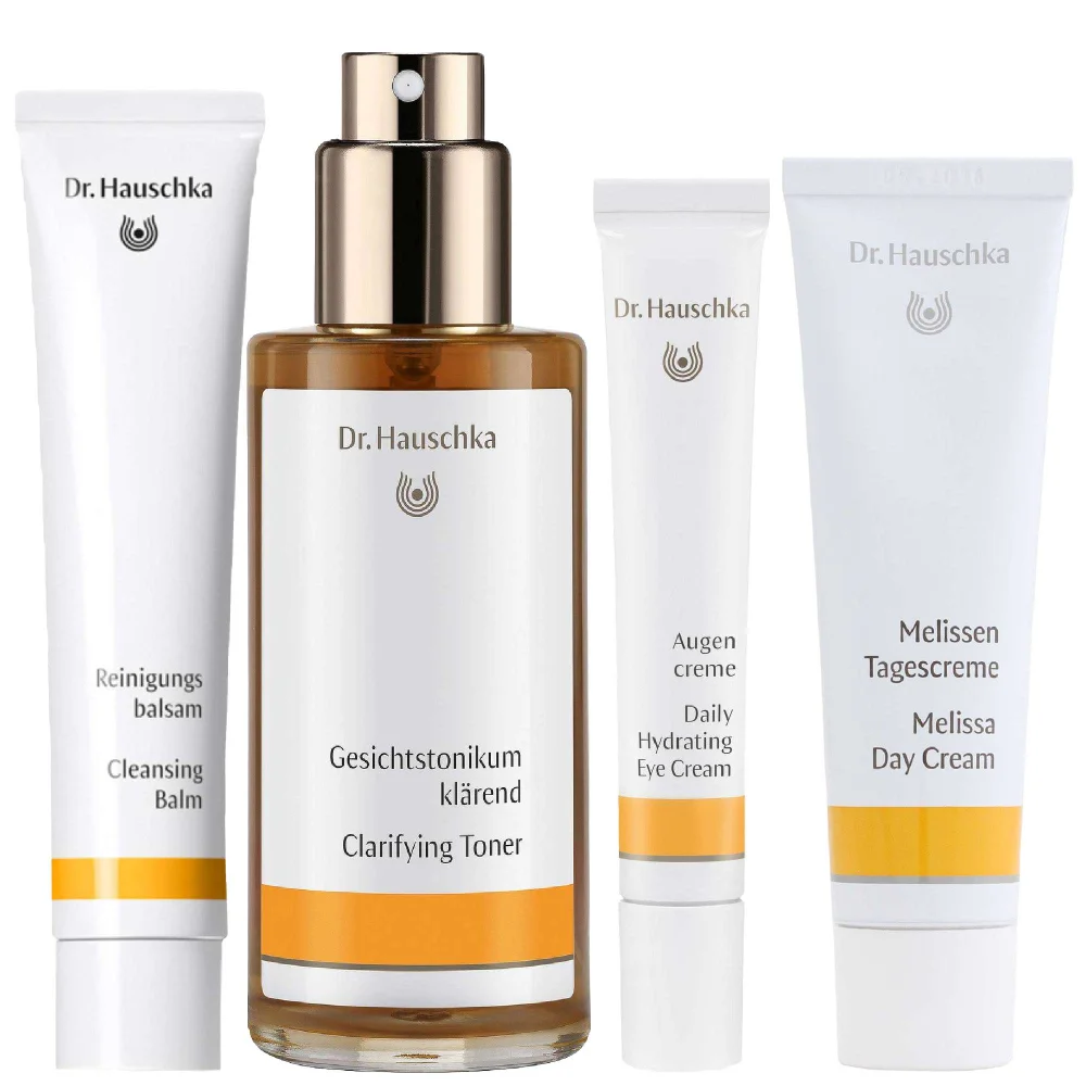 Dr. Hauschka Set: Cleansing Balm 75ml, Clarifying Toner 100ml, Eye Cream 12.5ml & Melissa Day Cream 30ml Image 1