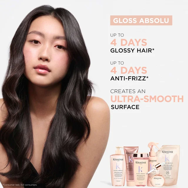 Kérastase Gloss Absolu Shampoo for All Hair Types with Glycolic Acid, Hyaluronic Acid & Wild Rose 80ml