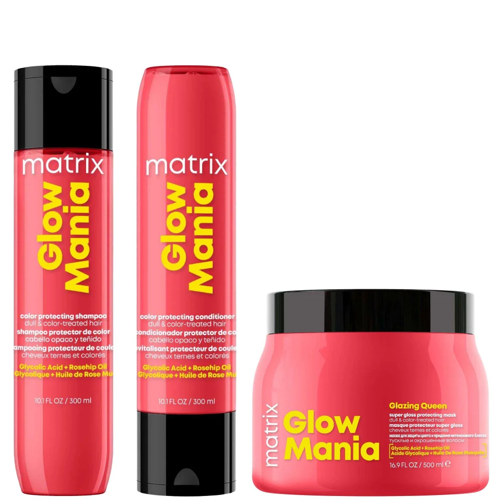 Matrix Trio: Glow Mania Colour Protecting Shampoo, Conditioner, & Mask for Coloured Hair Image 1
