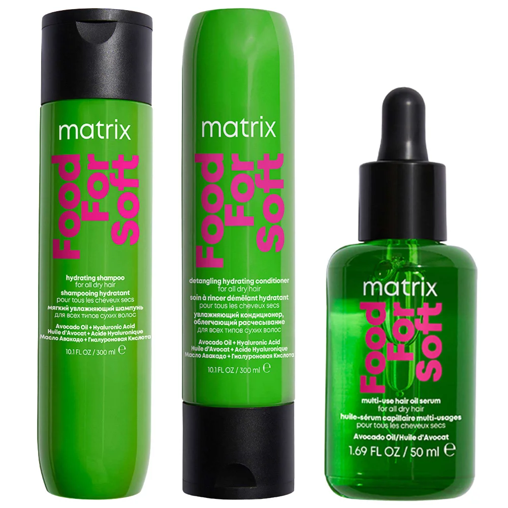 Matrix Trio: Food for Soft Shampoo 300ml, Conditioner and Hair Oil 50ml Image 1