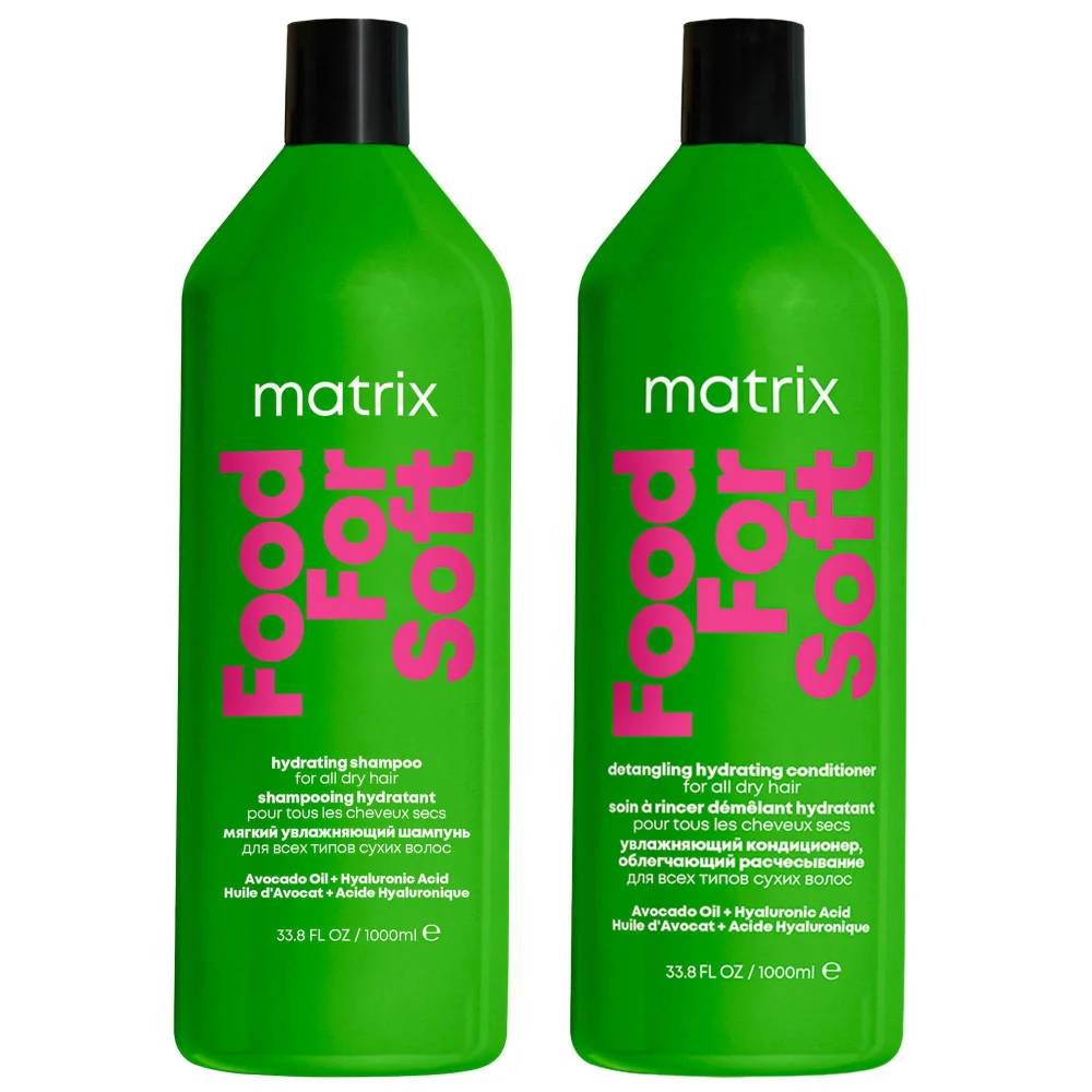 Matrix Bundles Duo: Food for Soft Hydrating 1000ml Shampoo & Conditioner with Avocado Oil and Hyaluronic Acid Image 1