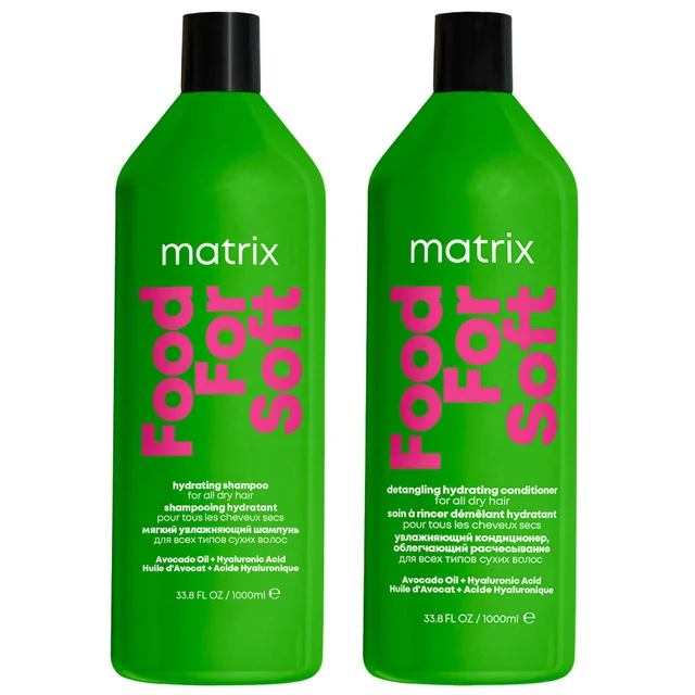Matrix Bundles Duo: Food for Soft Hydrating 1000ml Shampoo & Conditioner with Avocado Oil and Hyaluronic Acid