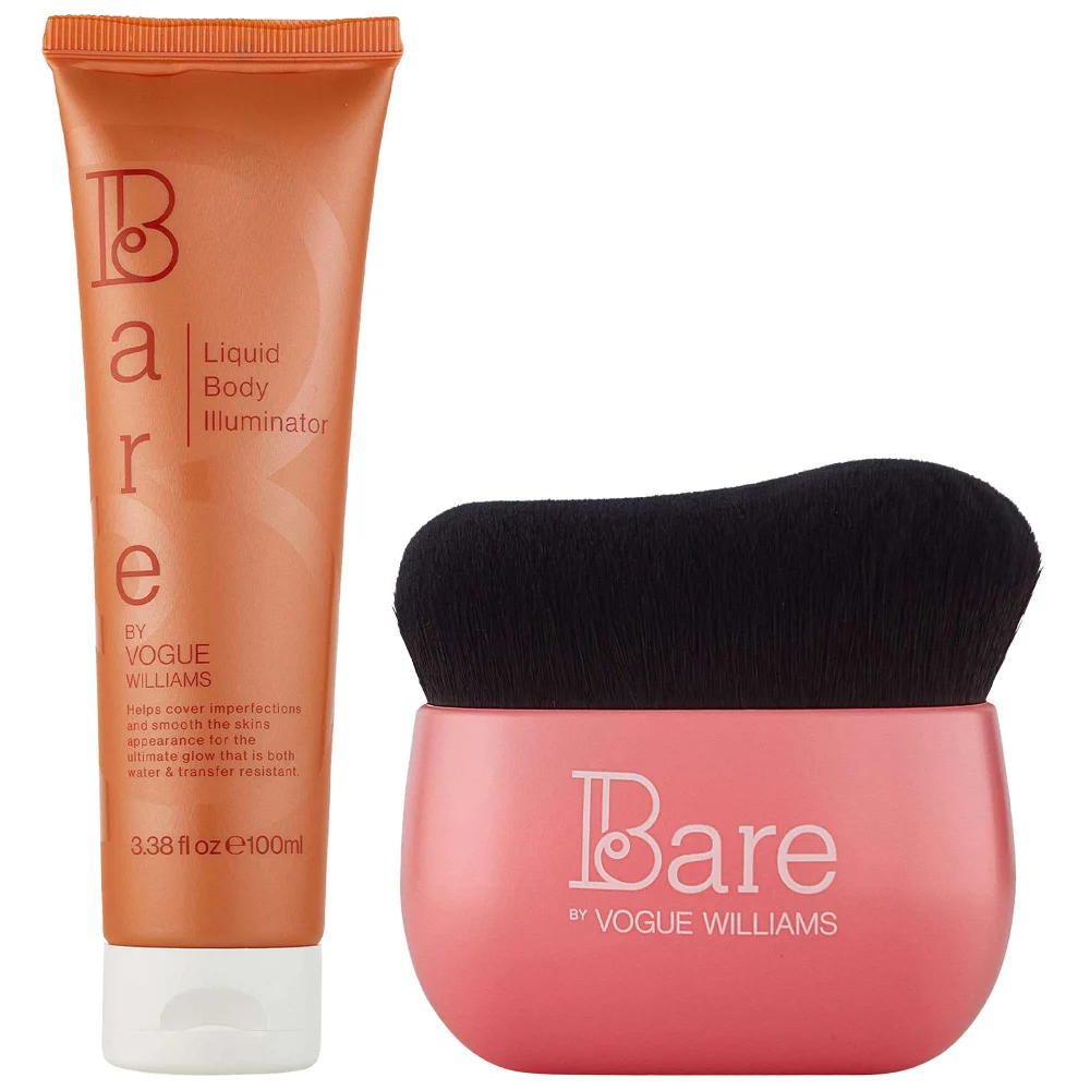 Bare by Vogue Duo: Liquid Body Illuminator 100ml & Body Brush Image 1