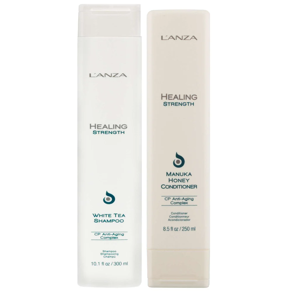 L'Anza Duo: Healing Strength White Tea Shampoo 300ml & Manuka Honey Conditioner 250ml Image 1