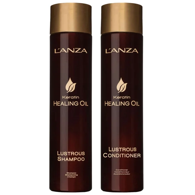 L'Anza Duo: Keratin Healing Oil Lustrous Shampoo 300ml & Lustrous Conditioner 250ml