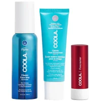 Coola Bundles Trio: Classic Face Lotion SPF50 50ml, Mist SPF50 100ml & Mineral Liplux SPF30 Firecracker