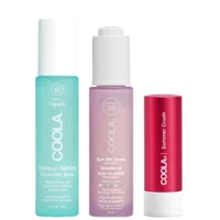 Coola Trio: Makeup Setting Spray SPF30 44ml, Mineral Liplux SPF30 Summer Crush & Sun Silk Drops SPF30 30ml - undefined undefined