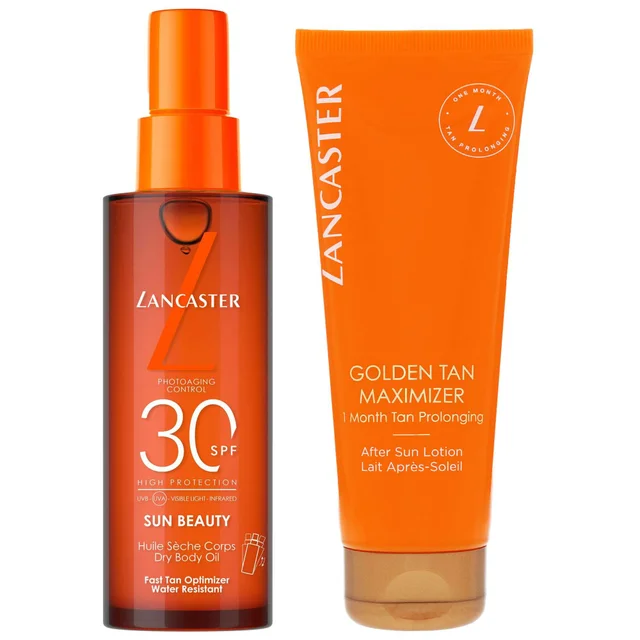 Lancaster Bundles Duo: Satin Dry Oil Fast Tan Optimizer for Body SPF30 150ml & Golden Tan Maximizer 125ml
