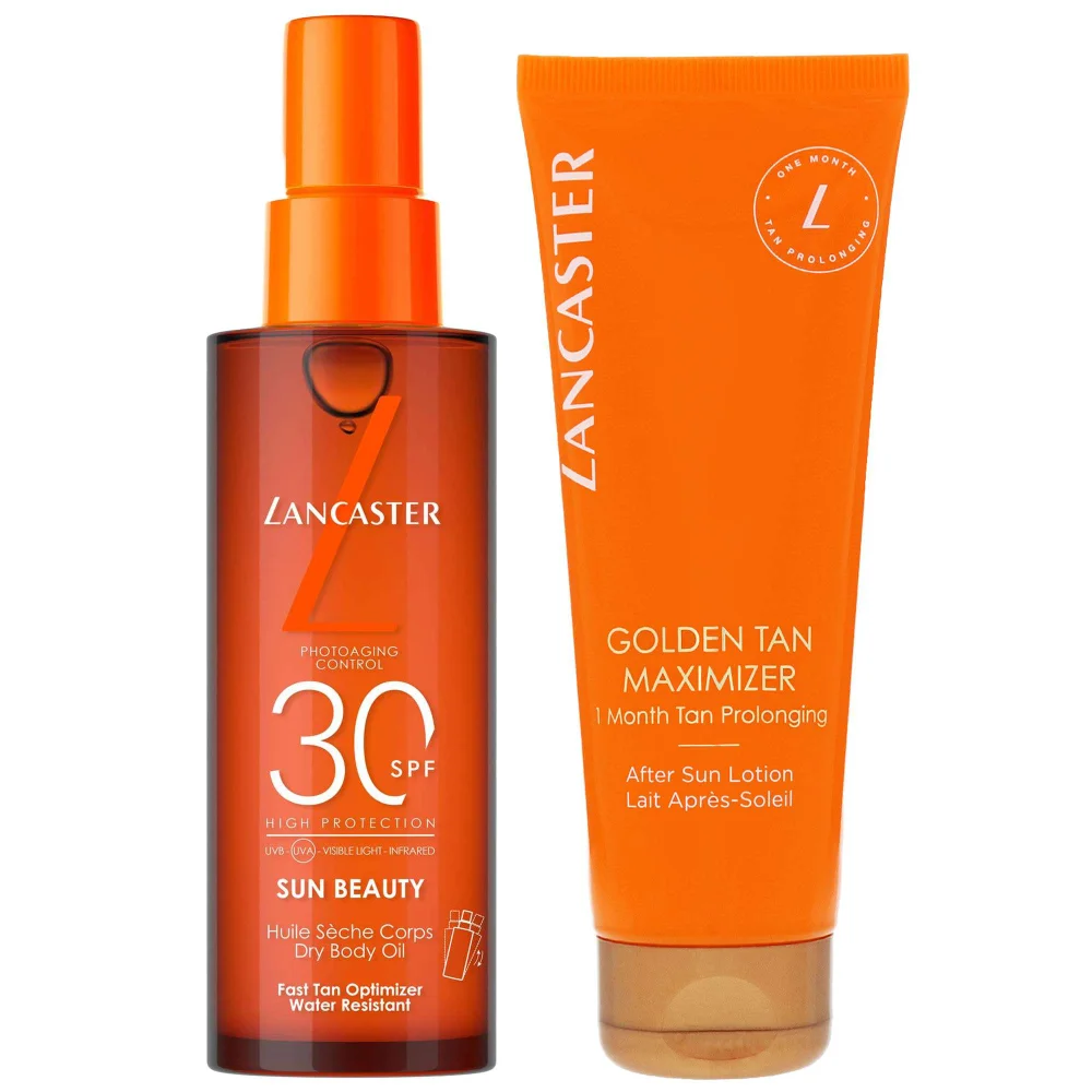 Lancaster Duo: Satin Dry Oil Fast Tan Optimizer for Body SPF30 150ml & Golden Tan Maximizer 125ml Image 1