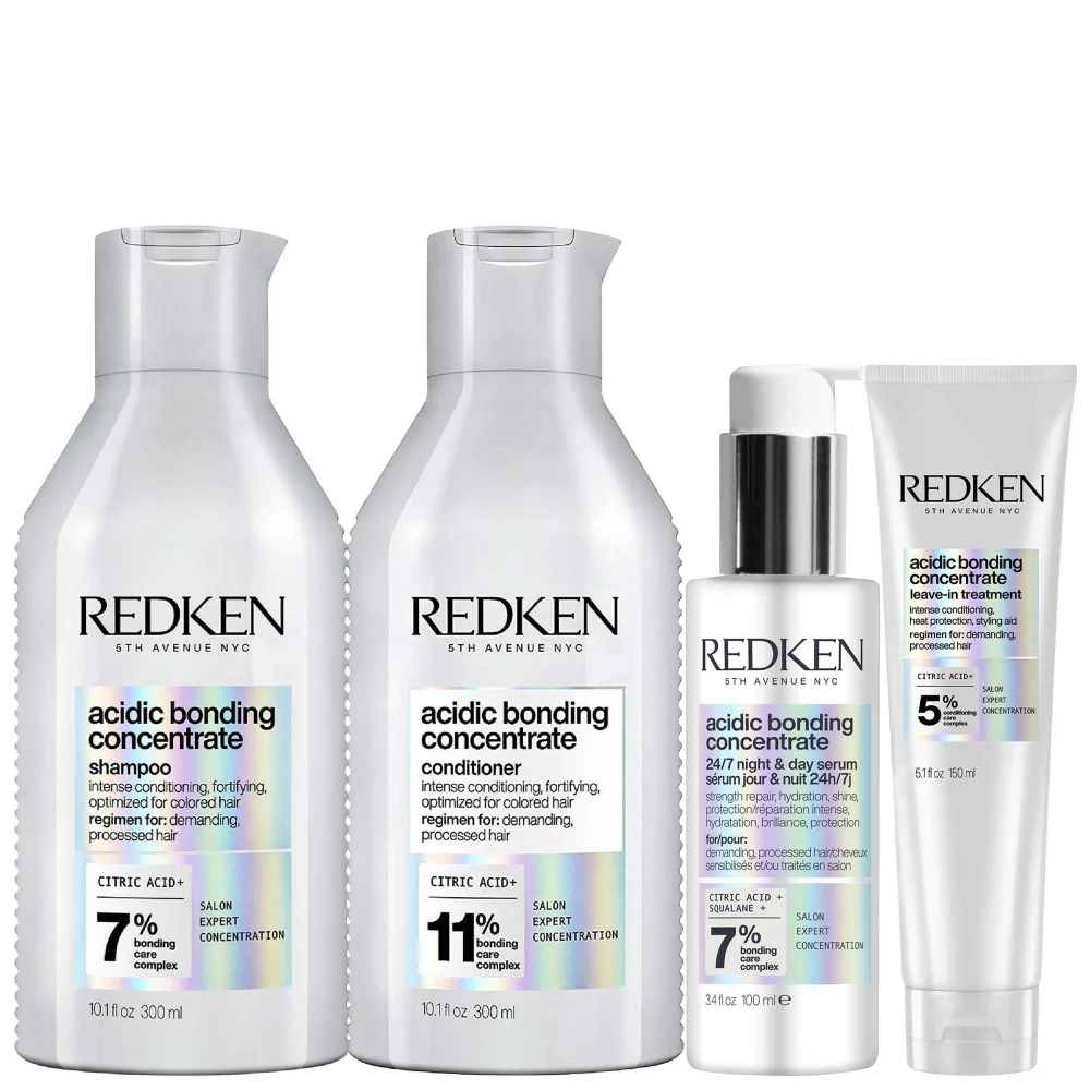Redken Set: Acidic Bonding Shampoo 300ml, Conditioner 300ml, Treatment 150ml & Serum 100ml Image 1