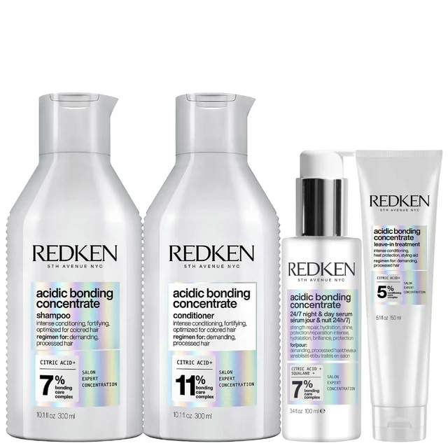 Redken Set: Acidic Bonding Shampoo 300ml, Conditioner 300ml, Treatment 150ml & Serum 100ml
