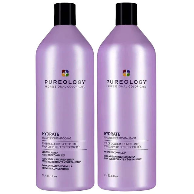Pureology Duo: Hydrate Shampoo and Conditioner Moisturising Supersize 1000ml For Dry Hair