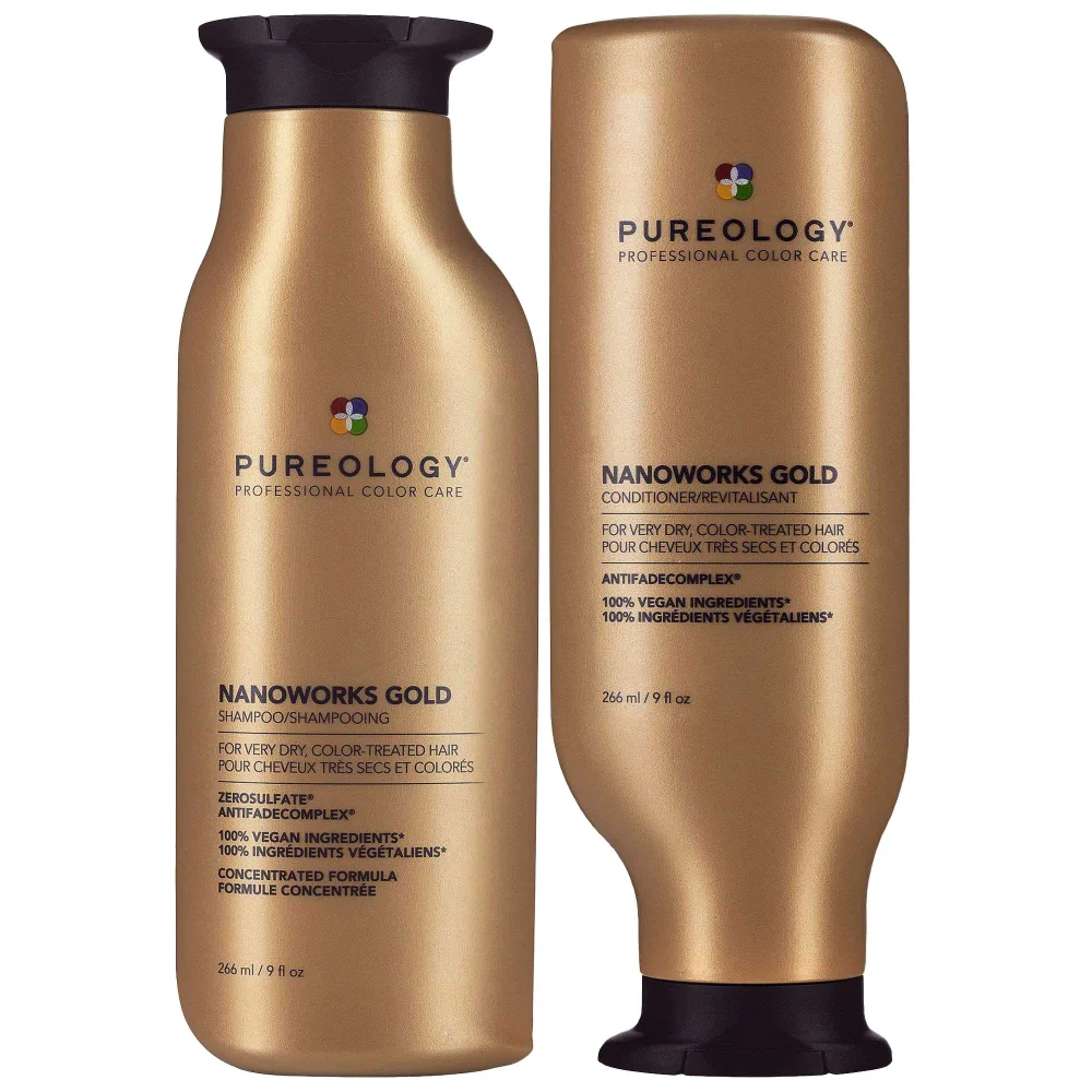 Pureology Duo: Nanoworks Gold Shampoo and Conditioner 266ml For Dry, Tired Hair Image 1