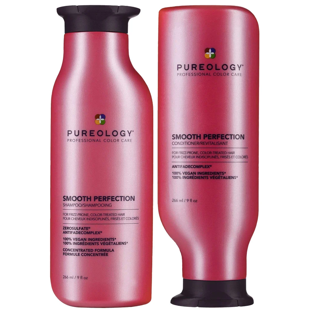 Pureology Bundles Duo: Smooth Perfection Shampoo and Conditioner 266ml For Frizz Prone, Colour Treated Hair Image 1