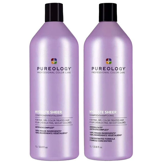 Pureology Duo: Hydrate Sheer Shampoo and Conditioner Supersize 1000ml For Fine, Dry Hair