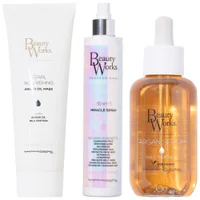 Beauty Works Bundles Trio: Pearl Nourishing Argan Oil Mask 250ml, 10 in 1 Miracle Spray 250ml & Argan Oil Serum 90ml