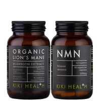 KIKI Health Duo: Immune Health Organic Lion's Mane Mushroom Extract 60 Vegicaps, Longevity NMN 60 Vegicaps